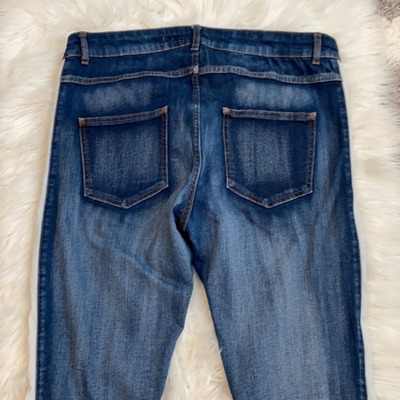 Lakenzie Side Stripe Distressed Ankle Zipper Jean - Picture 7 of 11